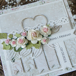 Kartka ślubna "Serce w różach" v.2 - kartka z paskami1a