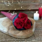 Bukiet róż z filcu - czerwony - 