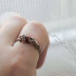 Alina - pierścień z szklanym kryształkiem - 