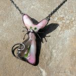 Kot Devon Rex na różowo - fusing kot