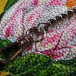 Ręcznie malowana torebka na ramię EXOTIC - odpinany pasek