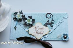 Kopertówka z okazji ślubu-'turkus i brąz'