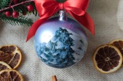 Ręcznie malowana bombka "zimowe Tatry" (9), 10 cm