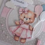 Kartka na roczek urodziny z misiem personalizacja - Kartka na roczek urodziny z misiem personalizacja