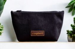 Czarna kosmetyczka MIDI z nubuku