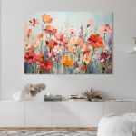 Obraz na płótnie - Kolorowe kwiaty - 100x70 cm  (1-0326) - wizualizacja