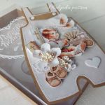 kartka na chrzest w kolorystyce eco - 