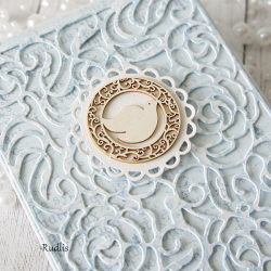 Koronkowe zaproszenie na chrzest błękitnie