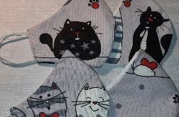 Maseczki bawełniane zestaw koty