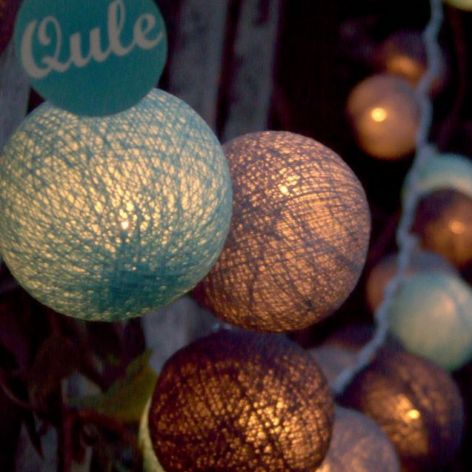 Cotton balls lights - girlandy "Turkus"