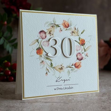 Kartka na 30 urodziny z personalizacją, BH 65