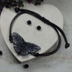 Regulowana bransoletka "czarny motyl" - bransoletka z motylem