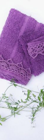 Ręcznik i myjka fiolet