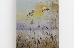 Jesienne trawy-akwarela A5