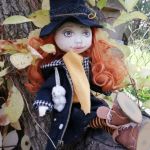 Tekstylna lalka z zestawem ubranek - Lalka na hallowen