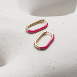 Modne kolczyki pozłacane na lato. Fuksja - 