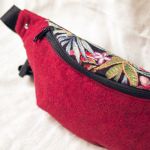 Bordowa filcowa nerka damska - 