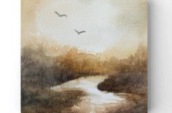 Pejzaż-akwarela 15/15 cm