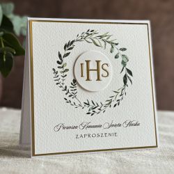 Ręcznie robione zaproszenia komunijne, wzór 3