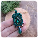 Wisior sutasz soutache Elegance green zielony - Soutage