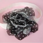 Retro opaska niemowlęca "Groszki z tiulem" - 