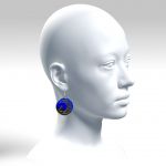 Kolczyki gotyckie z żywicy z kotem i półksiężycem 060 - 