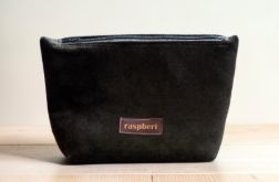 Ciemnooliwkowa kosmetyczka MAXI z weluru