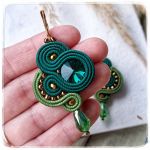 Kolczyki sutasz soutache Swing zielone  - Zielone