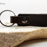 Breloczek męski skórzany brązowy - 