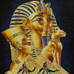 Obraz, 35x50cm, Tutanchamon i Nefertiti, Płótno Faraońskie, Egipt, 100% oryginalny 06 - 
