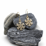 POZŁACANE KOLCZYKI ŚNIEŻYNKI Z CYRKONIAMI. - 