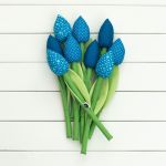 TULIPANY, niebieski bawełniany bukiet - niebieskie tulipany