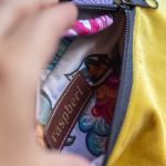 Nerka dziecięca RASPBERI – żółty welur i fioletowy sztruks | Handmade z Łodzi - 
