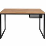 Biurko loft stal drewno dąb 120 x 50 czarny - 