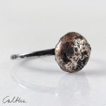 Kamyk - srebrny pierścionek z miedzią rozm. 16 (2210-01) - nieregularny pierścionek