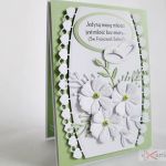 Kartka ŚLUBNA biało-zielona z cytatem - Kartka na ślub z białymi kwiatami
