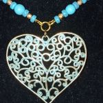 Turkusowy naszyjnik z sercem - Turkusowy naszyjnik z sercem