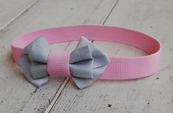 Opaska niemowlęca - PasteLOVE szaro-różowe