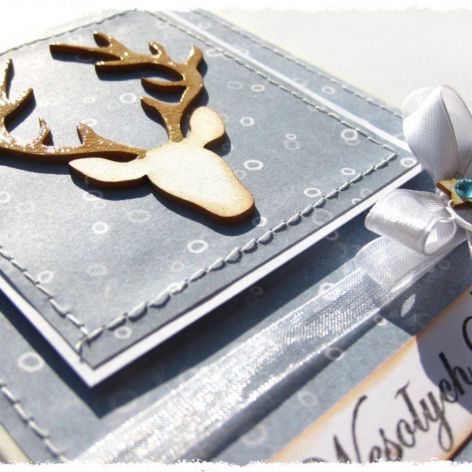 Kartka świąteczna z reniferem