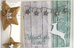 Kartka świąteczna z biegnącym reniferem 1