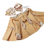 Komplet płaszczyk z uszkami oraz czapka i chustka r.80/86 - 