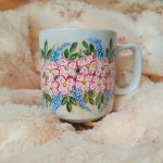 Ręcznie malowany kwiecisty kubek 270 ml. - ręcznie malowany