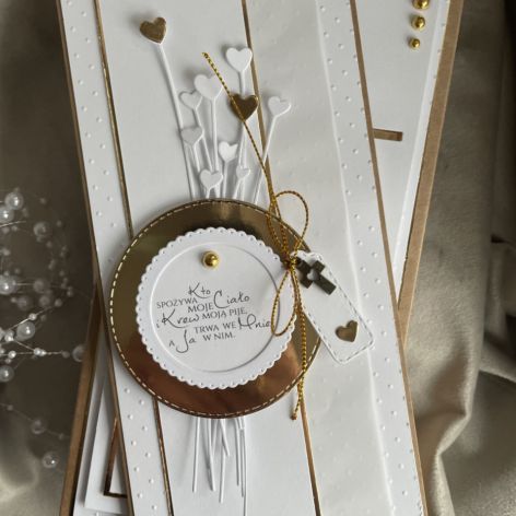 Kartka Komunijna w pudełku z kopertą! Duży format! Premium! 