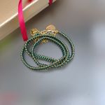 Bransoletka Zieleń Szmaragdowa Z Koralików Owijana 25.21 - 