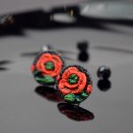 Małe kolczyki sztyfty "czerwony mak" - kolczyki sztyfty czerwone maki