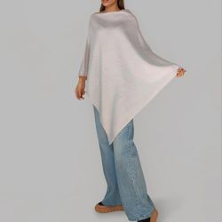 Klasyczne ponczo damskie pudrowy róż