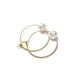 Alloys Collection /one pearl/ white vol.2 - kolczyki - 
