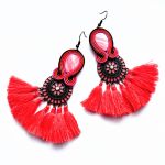 Coral kolczyki sutaszowe - 