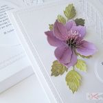 Kartka ŚLUBNA - fioletowy clematis - Biało-fioletowa kartka na ślub z clematisem