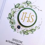 Zaproszenie komunijne handmade z Hostią - Zaproszenie komunuijne handmade z Hostia